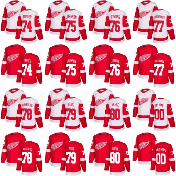 2017-2018 Season 74 Cole Fraser 75 Isaac Johnson 76 Sean Josling 77 Evgeny Svechnikov Detroit Red Wings Custom Hockey Jerseys
2017-2018 Season 74 Cole Fraser 75 Isaac Johnson 76 Sean Josling 77 Evgeny Svechnikov Detroit Red Wings Custom Hockey Jerseys