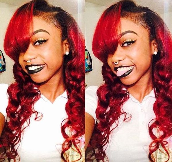 two tone 1b/red malaysian body wave human hair 3 bundles colored malaysian ombre red virgin human hair extensions, Black
two tone 1b/red malaysian body wave human hair 3 bundles colored malaysian ombre red virgin human hair extensions, Black