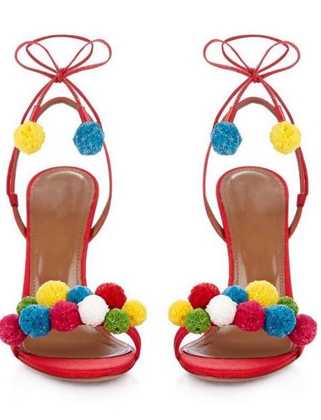 2017 new fashion high heels runway sandals shoes women colored wool balls lace up ankle tied gladiator sandals women sandalias, Black
2017 new fashion high heels runway sandals shoes women colored wool balls lace up ankle tied gladiator sandals women sandalias, Black