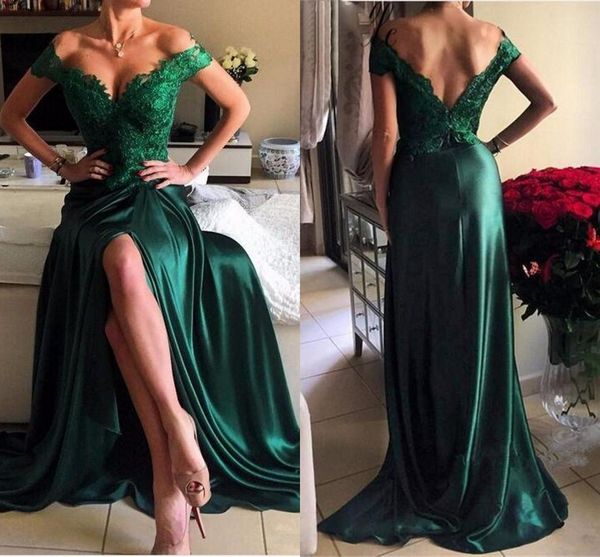 charming dark green evening dresses off shoulder appliqued lace satin split sweep train backless evening gowns long prom dresses, Black;red
charming dark green evening dresses off shoulder appliqued lace satin split sweep train backless evening gowns long prom dresses, Black;red
