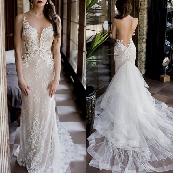 backless detachable wedding dress sheer tulle pearls lace appliques mermaid bridal gowns detachable tulle train ls 31-1, White
backless detachable wedding dress sheer tulle pearls lace appliques mermaid bridal gowns detachable tulle train ls 31-1, White