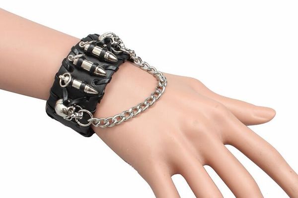 2017 trendy fashion handmade woven bracelets punk skull head bullet stud belt buckle wide mens leather bracelets jewelry, Golden;silver
2017 trendy fashion handmade woven bracelets punk skull head bullet stud belt buckle wide mens leather bracelets jewelry, Golden;silver