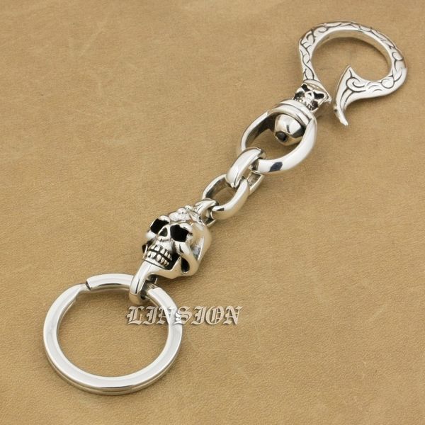 linsion 925 sterling silver skull hook mens biker rocker punk keychain belt clip 9t011, Slivery;golden
linsion 925 sterling silver skull hook mens biker rocker punk keychain belt clip 9t011, Slivery;golden