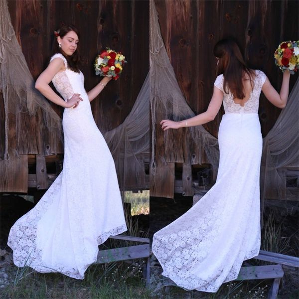 boho mermaid vintage beach lace wedding dress corset backless bohemian off the shoulder v neck cap sleeves bridal gowns custom made, White
boho mermaid vintage beach lace wedding dress corset backless bohemian off the shoulder v neck cap sleeves bridal gowns custom made, White