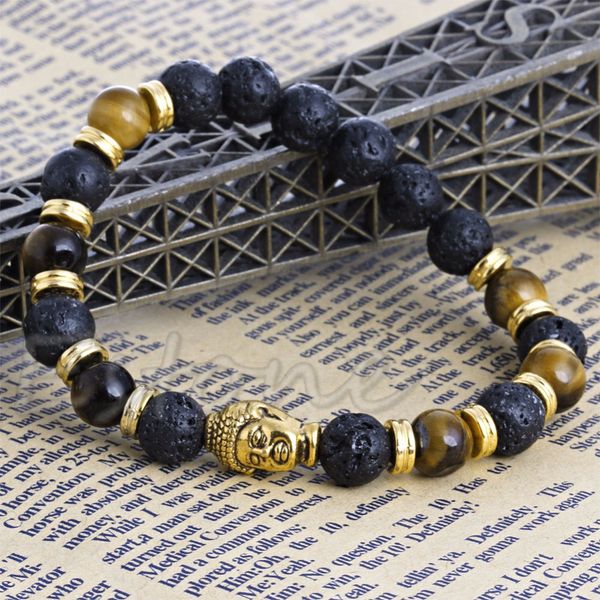 wholesale-black men's lava rock matte stone buddha head beaded bracelet-j117, Golden;silver
wholesale-black men's lava rock matte stone buddha head beaded bracelet-j117, Golden;silver