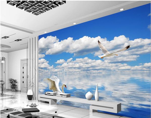 home decor living room natural art swan seagull blue sky white cloud tv wall background wall
home decor living room natural art swan seagull blue sky white cloud tv wall background wall