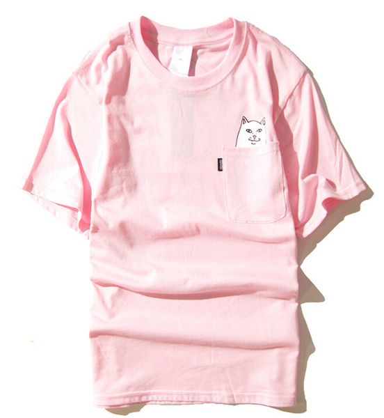 Wholesales Hot New fashion Harajuku mens and womens round collar couples pocket middle finger cat small base wacky short sleeve T-shirt
Wholesales Hot New fashion Harajuku mens and womens round collar couples pocket middle finger cat small base wacky short sleeve T-shirt