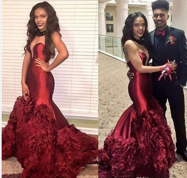 2017 prom dresses maroon burgundy strapless sleeveless mermaid ruffles skirt party dresses evening wear custom ma2017 prom dressde, Black
2017 prom dresses maroon burgundy strapless sleeveless mermaid ruffles skirt party dresses evening wear custom ma2017 prom dressde, Black