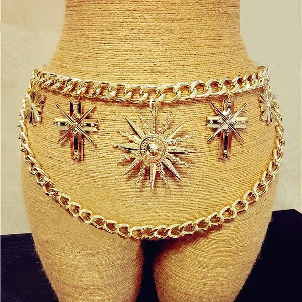 wholesale- new cross pendants exaggerated sun waist chunky metal chain fashion gold belt for women's dress decoration, Black;brown
wholesale- new cross pendants exaggerated sun waist chunky metal chain fashion gold belt for women's dress decoration, Black;brown