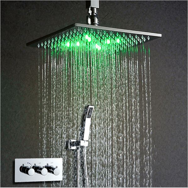 thermostat faucet shower set 10" led shower head powered by water rain shower faucet saving water wall mounted box chrome
thermostat faucet shower set 10" led shower head powered by water rain shower faucet saving water wall mounted box chrome