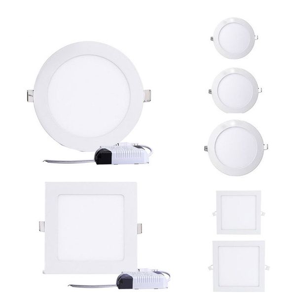 Super Bright LED Panel Lamp Recessed Downlights Dimmable 3W 6W 9W 12W 15W 18W 24W Ceiling Light Round Square Shape Spot Lampara DHL CE ROSH
Super Bright LED Panel Lamp Recessed Downlights Dimmable 3W 6W 9W 12W 15W 18W 24W Ceiling Light Round Square Shape Spot Lampara DHL CE ROSH