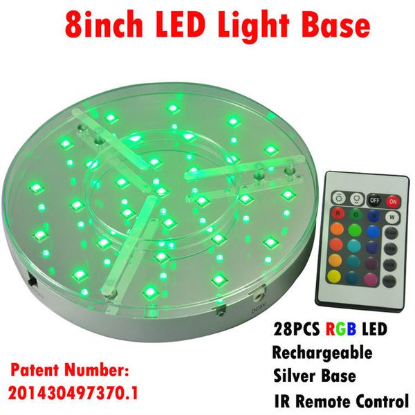 8inch 28pcs smd5050 led centerpieces light base with 24keys remote contrrller to choose 16 static colors and 4color-changing programas
8inch 28pcs smd5050 led centerpieces light base with 24keys remote contrrller to choose 16 static colors and 4color-changing programas