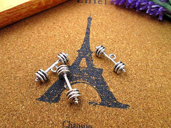 30pcs barbell charms silver tone 3d large barbell charm pendants 25x7mm, Bronze;silver
30pcs barbell charms silver tone 3d large barbell charm pendants 25x7mm, Bronze;silver