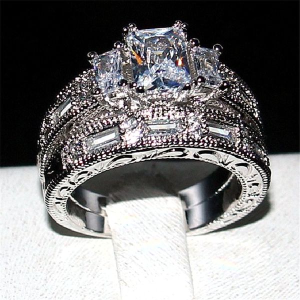wholesale 925 sterling silver three-stone princess-cut cz diamond gemstone rings sets jewelry engagement wedding rings for women sz 5-10, Slivery;golden
wholesale 925 sterling silver three-stone princess-cut cz diamond gemstone rings sets jewelry engagement wedding rings for women sz 5-10, Slivery;golden
