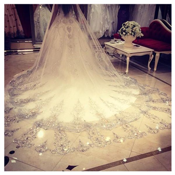 bling bling bridal accessory dazzling 3 meters long wedding veils new design white ivory sequined tulle appliques edge made selling, Black
bling bling bridal accessory dazzling 3 meters long wedding veils new design white ivory sequined tulle appliques edge made selling, Black
