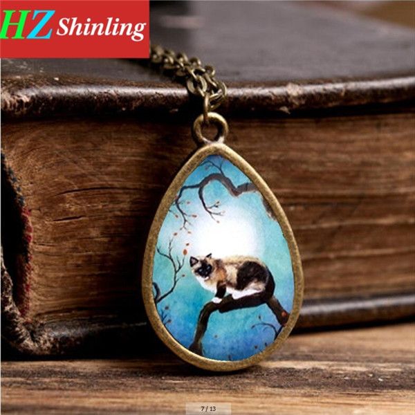 three black cats silhouette teal moon handmade jewelry pendant necklace laura milnor iverson td-0022, Silver
three black cats silhouette teal moon handmade jewelry pendant necklace laura milnor iverson td-0022, Silver