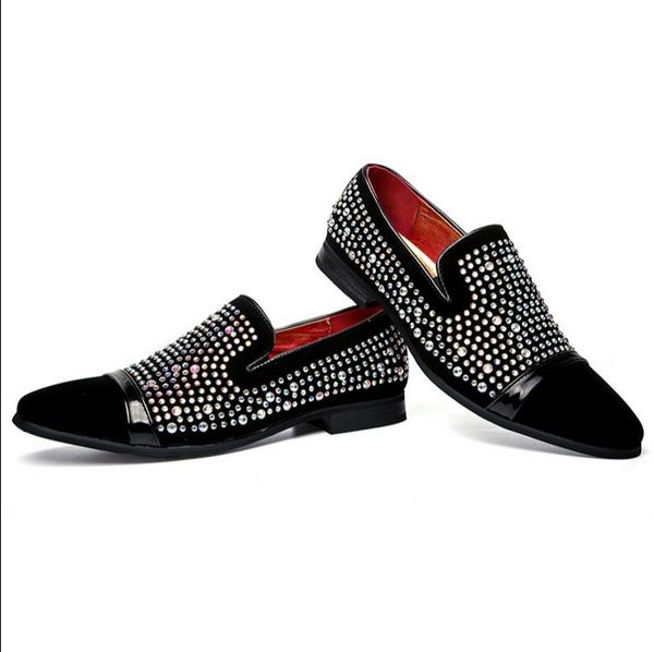 Top Quality Man Slip-on Loafers Shoes Fashion Popular Male Hairdresser Lazy Shoes Rhinestones Pointed Toe Breathable Loafers
Top Quality Man Slip-on Loafers Shoes Fashion Popular Male Hairdresser Lazy Shoes Rhinestones Pointed Toe Breathable Loafers