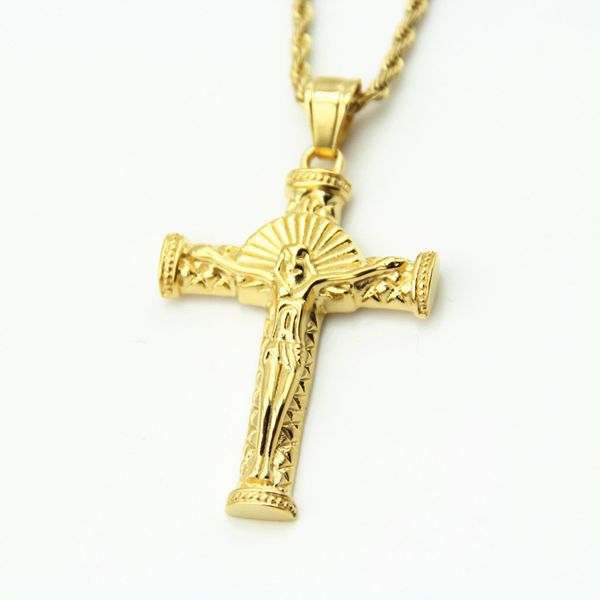 new hip hop rapper cool jesus christ cross pendant long necklace men gold chain plated male christian jewelry, Silver
new hip hop rapper cool jesus christ cross pendant long necklace men gold chain plated male christian jewelry, Silver