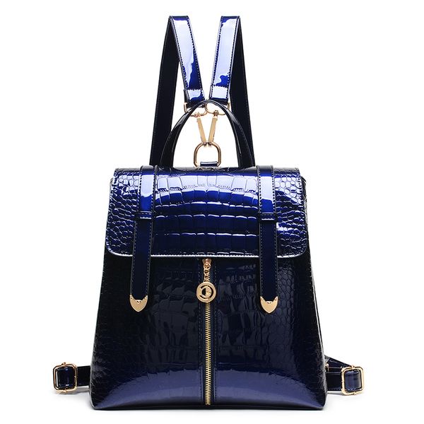 wholesale- 2017 alligator grain women fashion crocodile blue patent leather backpack women's backpack bag girl school backpack n24
wholesale- 2017 alligator grain women fashion crocodile blue patent leather backpack women's backpack bag girl school backpack n24