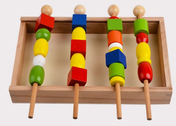 new wooden baby toy intelligence string beads baby educational toy baby gifts