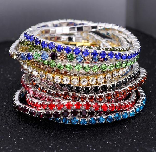 50pcs 3.6mm 1 row rhinestone crystal bracelets stretch bracelet bangle cuffs for women wedding jewelry gift 16 colors 2017 jewelry, Golden;silver
50pcs 3.6mm 1 row rhinestone crystal bracelets stretch bracelet bangle cuffs for women wedding jewelry gift 16 colors 2017 jewelry, Golden;silver