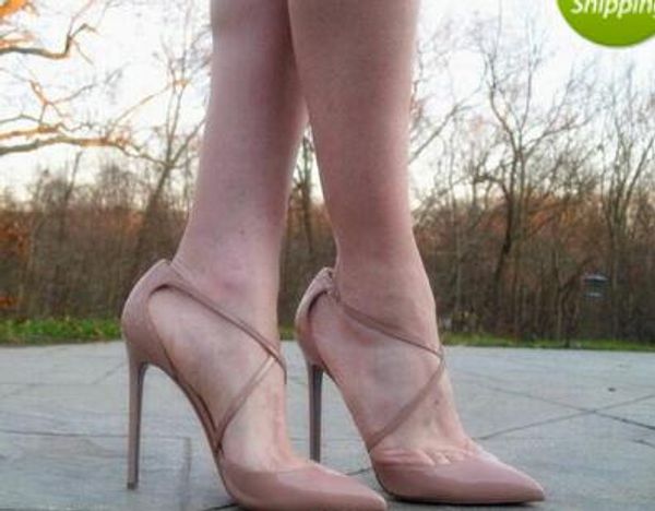Spring and Summer Fashion Brand Nude Patent Leather Shoes Cross Straps Pointed Toe Red Bottom Shallow Mouth High Heel Women Wedding Shoes
Spring and Summer Fashion Brand Nude Patent Leather Shoes Cross Straps Pointed Toe Red Bottom Shallow Mouth High Heel Women Wedding Shoes
