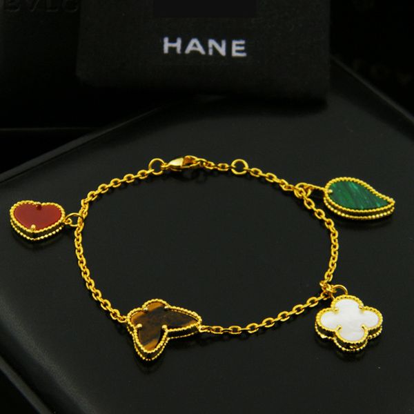 New 18k gold plated four leaf clover flower butterfly women charm bracelet for gift, Golden;silver
New 18k gold plated four leaf clover flower butterfly women charm bracelet for gift, Golden;silver