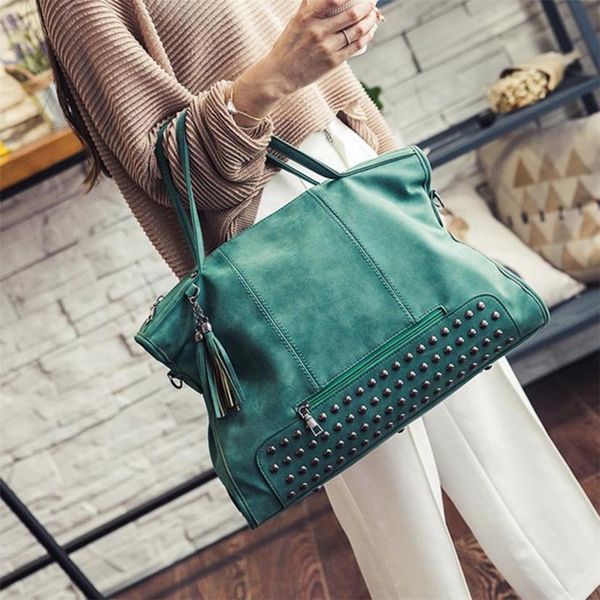 wholesale- durable fashion pu leather women bag large capacity women rivet crossbody tassel bag frosted messenger bag
wholesale- durable fashion pu leather women bag large capacity women rivet crossbody tassel bag frosted messenger bag