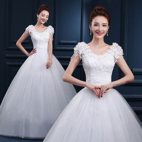 lace ivory wedding dresses under 100 in stock v neck floor length beaded lace up cap sleeve backless applique bridal gowns, White
lace ivory wedding dresses under 100 in stock v neck floor length beaded lace up cap sleeve backless applique bridal gowns, White