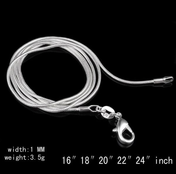 1 мм стерлингового серебра 925 ожерелье змейки цепи застежки омар ювелирные изделия 16 18 20 22 24 дюймов, Silver
1 мм стерлингового серебра 925 ожерелье змейки цепи застежки омар ювелирные изделия 16 18 20 22 24 дюймов, Silver
