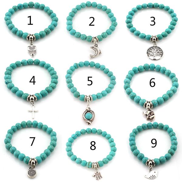 2018 fashion bohemian charm bracelet turquoise bracelets silver pendants for women men jewelry christmas gifts, Black
2018 fashion bohemian charm bracelet turquoise bracelets silver pendants for women men jewelry christmas gifts, Black