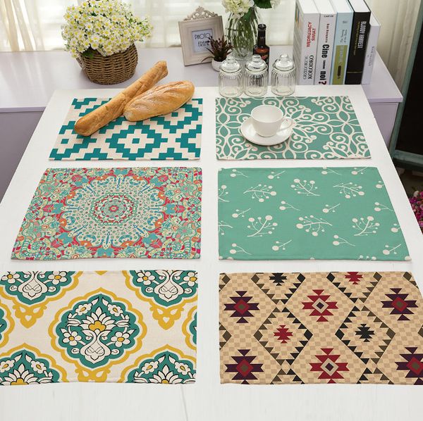 wholesale- geometric pattern linen table placemat home table napkin mat p prop tapete kitchen table mats accessories 14designs 
wholesale- geometric pattern linen table placemat home table napkin mat p prop tapete kitchen table mats accessories 14designs
