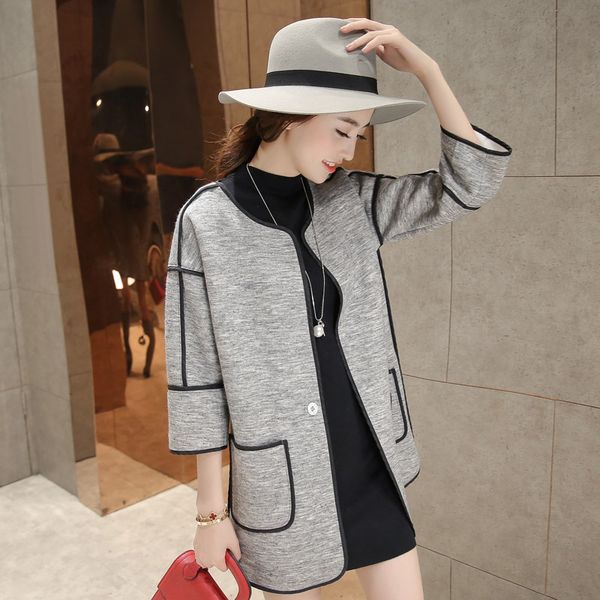 wholesale- korean style 2016 spring three quarter sleeve women coats all-match loose slim cardigans 3 colors plus size, Black;brown
wholesale- korean style 2016 spring three quarter sleeve women coats all-match loose slim cardigans 3 colors plus size, Black;brown