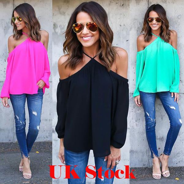 Sexy Women Halter Chiffon Blouse Casual Spring Summer Off-shoulder Long Sleeve T-shirt 4 Colors Fashion Streetwear
Sexy Women Halter Chiffon Blouse Casual Spring Summer Off-shoulder Long Sleeve T-shirt 4 Colors Fashion Streetwear