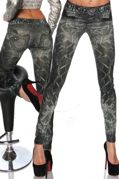 women's print fake jeans seamless skinny leggings tight pants hy9055bk, Black;white
women's print fake jeans seamless skinny leggings tight pants hy9055bk, Black;white