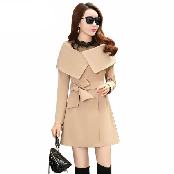 new autumn women trench coat double breasted md-long belt large lapel windbreaker female, Tan;black
new autumn women trench coat double breasted md-long belt large lapel windbreaker female, Tan;black