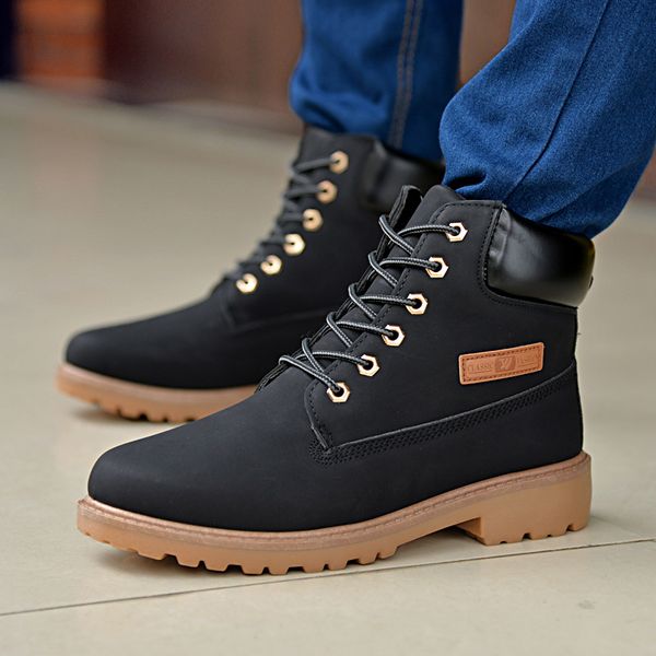 2017 new men ankle boots british fashion autumn winter boots fashion lace-up leather casual martin boots men shoes, Black
2017 new men ankle boots british fashion autumn winter boots fashion lace-up leather casual martin boots men shoes, Black