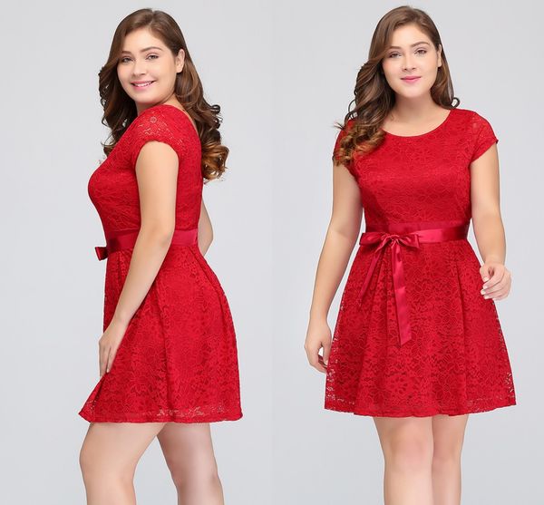 short plus size homecoming dresses 2018 red lace junior bridesmaid dress jewel neckline short sleeves cocktail party gowns cps627, Blue;pink
short plus size homecoming dresses 2018 red lace junior bridesmaid dress jewel neckline short sleeves cocktail party gowns cps627, Blue;pink