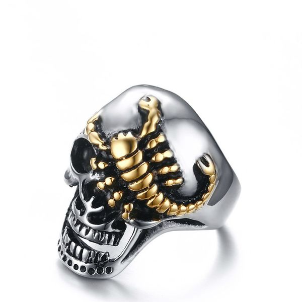 30mm fashion men's stainless steel gold crawling scorpion skull ring biker punk jewelry size 8-12 rc-278, Golden;silver
30mm fashion men's stainless steel gold crawling scorpion skull ring biker punk jewelry size 8-12 rc-278, Golden;silver