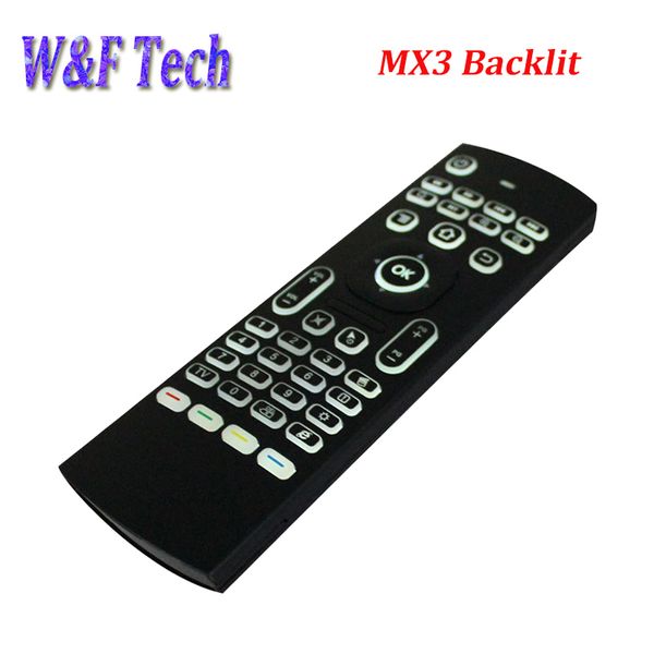 

x8 air fly mouse mx3 backlit 2.4ghz wireless keyboard remote control somatosensory ir learning 6 axis without mic for android tv box
