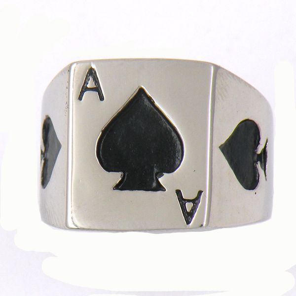 FANSSTEEL stainless steel vintage mens or wemens jewelry SIGNET CLASSIC POKER SPADE A LUCKY RING 13W77, Silver
FANSSTEEL stainless steel vintage mens or wemens jewelry SIGNET CLASSIC POKER SPADE A LUCKY RING 13W77, Silver