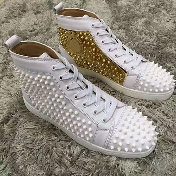 2017 shoes spikes party high red bottom luxury sneakers studded with box men new for flats and women lovers casual designer crwiq, Black
2017 shoes spikes party high red bottom luxury sneakers studded with box men new for flats and women lovers casual designer crwiq, Black