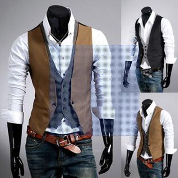 wholesale- 2016 the new leave two men's leisure fashion vest m~xxl size, Black;white
wholesale- 2016 the new leave two men's leisure fashion vest m~xxl size, Black;white
