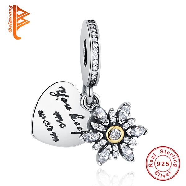 BELAWANG 925 стерлингового серебра HeartSnowflake подвески с CZ "вы держите меня в тепле" fit Pandora 
BELAWANG 925 стерлингового серебра HeartSnowflake подвески с CZ "вы держите меня в тепле" fit Pandora