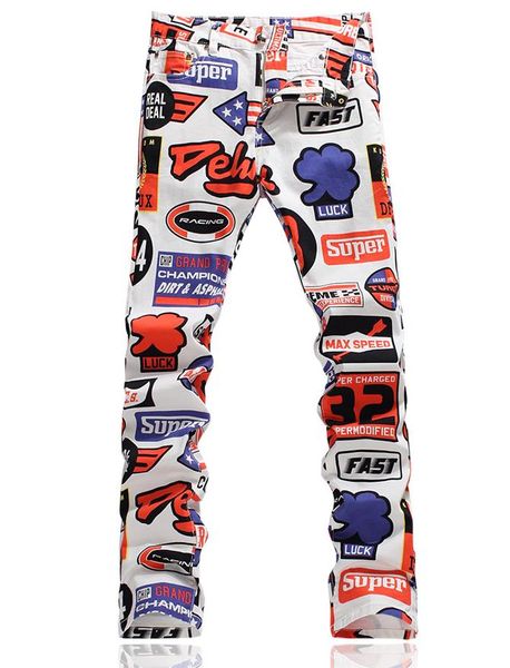 original design men's trend unique printing jeans punk rock ds dj racing pattern printed slim jeans motorcycle stage jeans, Blue
original design men's trend unique printing jeans punk rock ds dj racing pattern printed slim jeans motorcycle stage jeans, Blue