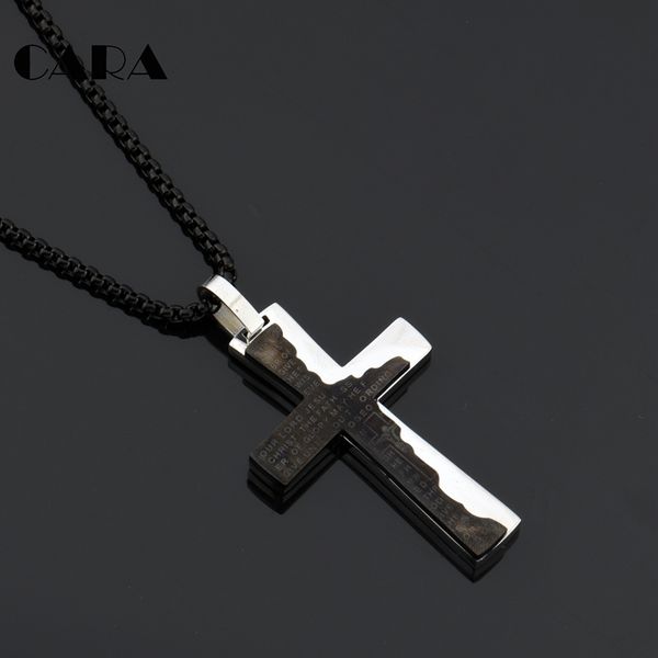 2017 new hip hop necklace bible scripture 2 tone cross necklace for mens stainless steel jewelry cross pendant gift party, cagf0136, Silver
2017 new hip hop necklace bible scripture 2 tone cross necklace for mens stainless steel jewelry cross pendant gift party, cagf0136, Silver