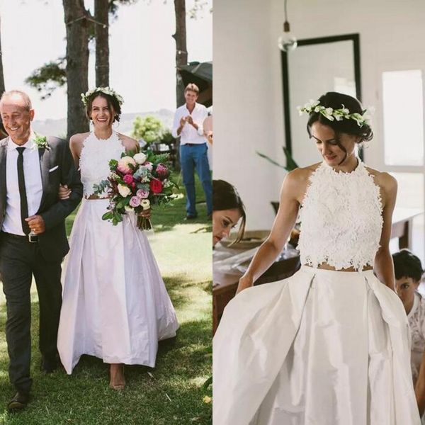 boho wedding dresses 2017 halter lace taffeta skirt two pieces bohemian bridal gowns custom made china en9294, White
boho wedding dresses 2017 halter lace taffeta skirt two pieces bohemian bridal gowns custom made china en9294, White