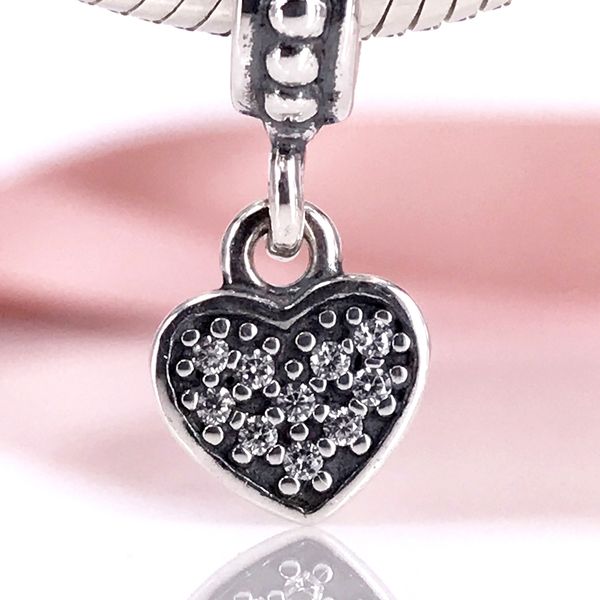 authentic 925 sterling silver bead pavé hanging heart dangle charm charms fit diy pandora bracelet and necklace 791023cz, Black
authentic 925 sterling silver bead pavé hanging heart dangle charm charms fit diy pandora bracelet and necklace 791023cz, Black