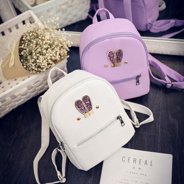 wholesale- fashion new backpack high quality pu leather women bag sweet girl mini shoulder bag cute ear sequins rivet small backpack
wholesale- fashion new backpack high quality pu leather women bag sweet girl mini shoulder bag cute ear sequins rivet small backpack