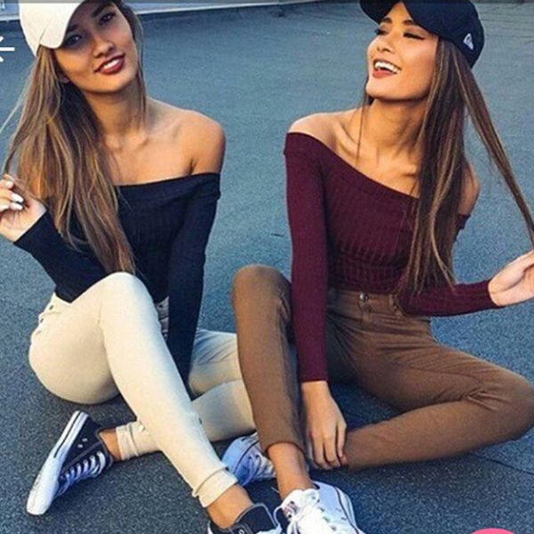 long sleeve shirt crop shoulder t-shirts cotton off shirts knitted autumn woman women fashion for solid clothing t slim t-shirt owjep, Black
long sleeve shirt crop shoulder t-shirts cotton off shirts knitted autumn woman women fashion for solid clothing t slim t-shirt owjep, Black